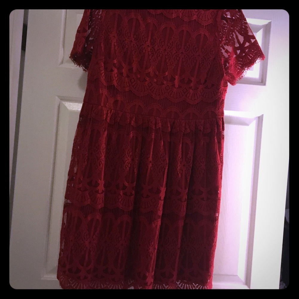 Red lace dress